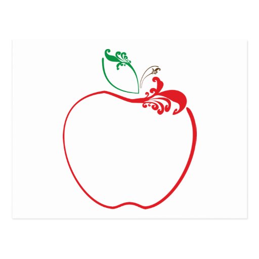 apple flourish postcard Zazzle