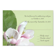 apple flowers green RSVP card Custom Invites