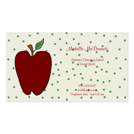 Apple for the Teacher Business Card (front side)