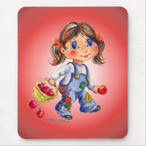 APPLE GIRL by SHARON SHARPE mousepads