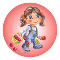 APPLE GIRL by SHARON SHARPE stickers by sharonsharpe APPLE GIRL by SHARON SHARPE stickers