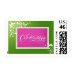 Apple Green and Fuschia spring flowers Stamp