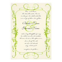 Apple Green Antique Frame Wedding Invitation