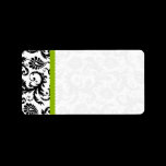 Apple Green & Black Damask Dots