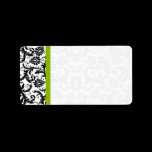 Apple Green & Black Damask Dots Shipping