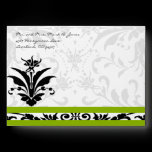 Apple Green Black Damask Wedding Envelopes