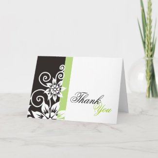 Apple Green & Black Unique Thank You Cards card