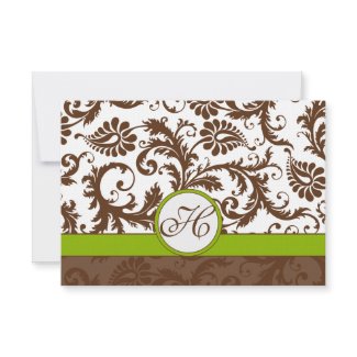 Apple Green Brown Response Card invitation