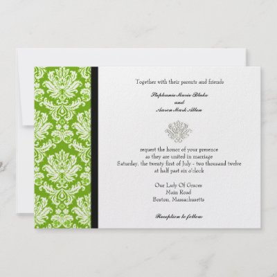 Apple Green Classic Damask Wedding Invitation by Eternalflame