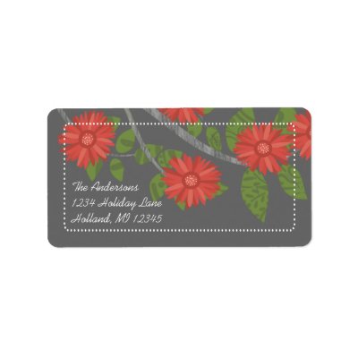 Apple Green Coral on Charcoal Return Address Label