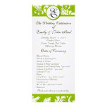 Apple Green  Damask Swirls Wedding Program Personalized Invites
