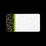 Apple Green, Grey  & Black Damask Dots Shipping