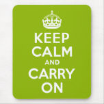 Apple Green Keep Calm and Carry On Mousepad
