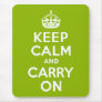 Apple Green Keep Calm and Carry On Mousepad