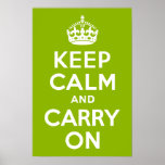 Apple Green Keep Calm and Carry On Poster