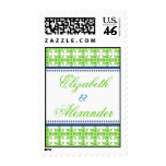 Apple green lace preppy custom wedding postage