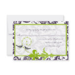 Apple Green Lapis Purple Bird Response Card Personalized Announcement