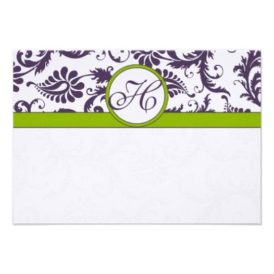 Apple Green Lapis Purple Response Card Custom Invite