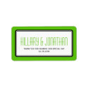 Apple green rectangular frame wedding favor labels label