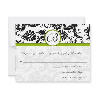 Apple Green Response Card- Postcard Style invitation