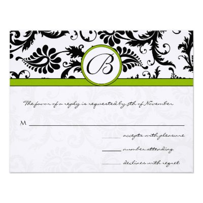 Apple Green Response Card- Postcard Style Personalized Invite