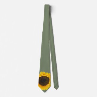 Apple Green Sunflower Wedding Tie tie