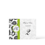 Apple Green Trim Damask Swirls Table Number Cards postcards