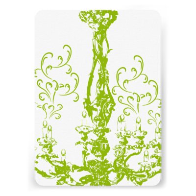 Apple Green Vintage Antique Chandelier Weddings Invitations