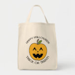 Apple Jack O Lantern Happy Halloween Treat Bag