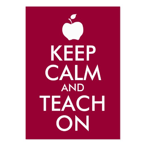 Apple Keep Calm and Teach On Business Cards (front side)