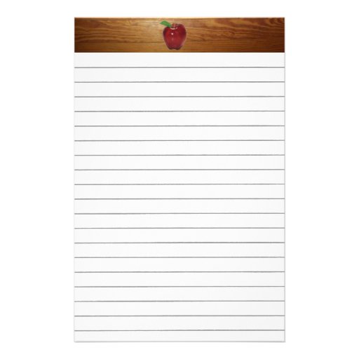 Apple Lined Stationery Zazzle