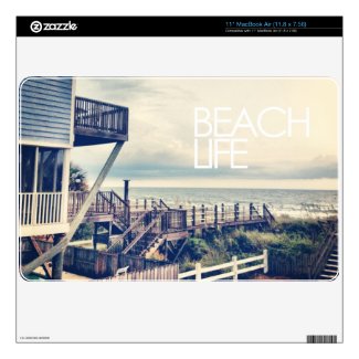Apple MacBook - Beach Life - Vintage Beach House MacBook Decals