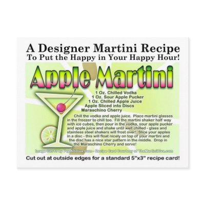 Apple Martini (Appletini) Recipe Postcard by TheMartiniDiva