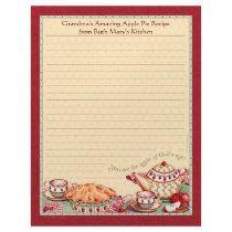 Apple of God's Eye Recipe Paper for Recipe Binders Customized Letterhead