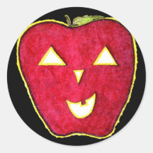 Apple O'Lantern Round Sticker