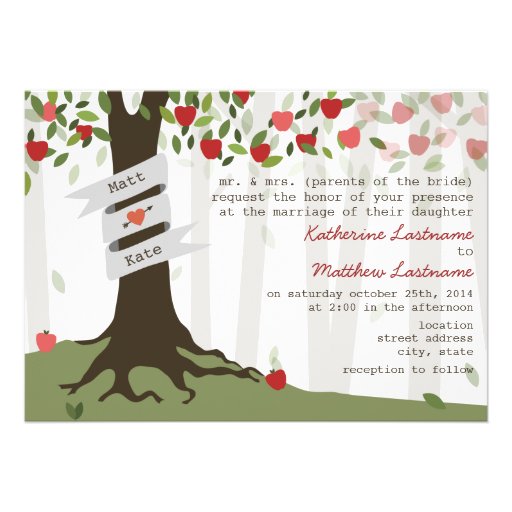 Apple Orchard Fall Autumn Wedding Invitation