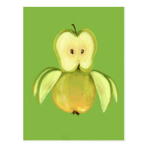 Apple owl postcard