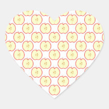 Apple pattern. heart sticker