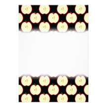 Apple Pattern. On Black. Personalized Invite