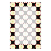 Apple Pattern. On Black. Stationery