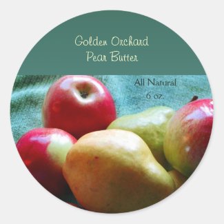 Apple Pear Canning Label Classic Round Sticker