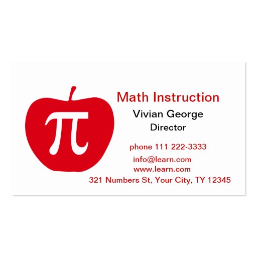 Apple Pi Business Card Templates (front side)
