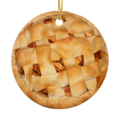Apple Pie (Add Background Color) Christmas Tree Ornaments by gravityx9