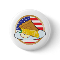 Apple Pie American Flag Pinback Buttons