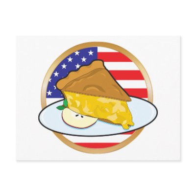Apple Pie American Flag Post Card by mariabellimages