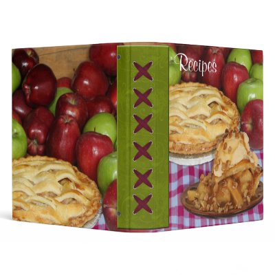 Apple Pie Cookbook Recipe Organizer Vinyl Binders by beverlytazangel