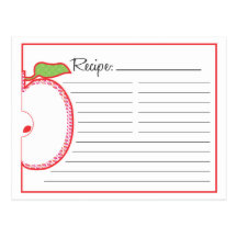 Apple Recipe Card Postcard