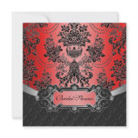 Apple Red & Black Damask Bridal Shower Invitations