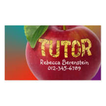 Apple rojo Tutor la tarjeta de visita anaranjada d