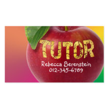 Apple rojo Tutor la tarjeta de visita anaranjada d